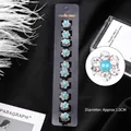 Mini barrettes fleurs en perles bleues et strass étincelants en lot de 10 pour filles - 10# Perles Bleues Strass