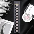 Lot de 10 mini pinces à cheveux fleurs avec strass et perles roses pour filles - 8# Perles Roses Strass