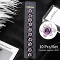 Lot de 10 mini barrettes roses violettes avec strass pour filles et tout-petits - 4# Style Rose Violette