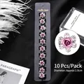 Lot de 10 mini barrettes roses violettes avec strass et base en métal argenté - 3# Style Rose Rose