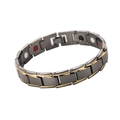 Men's titanium steel magnetic therapy bracelet in black and gold dual-tone finish - Detachable Black Gold
