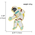 Cartoon astronaut enamel pin in gold zinc alloy with colorful space theme details - Cartoon Astronaut/A00208