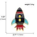 Emaille-Anstecknadel als Rakete in Schwarz und Rot, Größe 2,6 cm x 1,8 cm, Zinklegierung - Schwarze Rakete/A00202