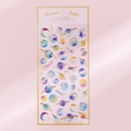 Starry sky unicorn crystal stickers with lunar planets and gold foil accents - Planet World
