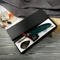 Vintage dark green feather dip pen set with gold powder in black gift box with ribbon - Gold Dust Dark Green (Feather Pen)