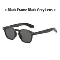 Gafas de sol retro vintage con montura negra y lentes gris oscuro para protección solar - Montura Negra Lentes Gris Negro