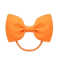 Vibrant orange grosgrain ribbon bow hair tie with high-elastic rubber band for girls - Orange