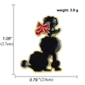 Enamel black poodle brooch with red bow tie and golden finish, weight 3.9g and 2.7cm size - Black Poodle (A00215)