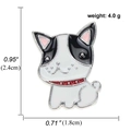 Bulldog enamel pin in black and white finish, size 2.4x1.8cm weighing 4.0g - French Bulldog (A00213)