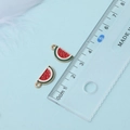 Watermelon slice enamel charms in red and green for DIY fruit earring making - Watermelon