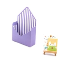 Purple envelope flower gift box with white striped interior for flower arrangements - Purple Stripes / 20x7x29.5CM
