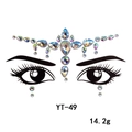 Iridescent AB crystal face jewel stickers for makeup in various shapes for festive parties - YT-49 / Holographic Pear Style