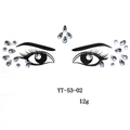 Detail of acrylic crystal face jewels set with teardrop gems and 12g weight specification - YT-53-02
