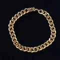 Hip-Hop-Punk-Goldarmband mit glänzender Gliederkette und polierter Oberfläche - 7mm Armband
