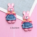 Detail of pink resin rabbit DIY charms for crafts with dimensions 1.5x2.6cm - Pink Rabbit