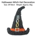 Decoración colgante sombrero de bruja Halloween con lentejuelas y letras BOO - Sombrero de Bruja / Negro Naranja