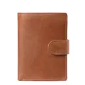 Portefeuille vintage en cuir véritable marron pour hommes avec fermeture à bouton-pression - 2063 Marron