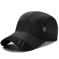 Gorra deportiva negra de secado rápido con malla transpirable para actividades al aire libre - Ajustable / Negro