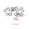 Regenbogen Edelstahl Biegeringe 1x5mm für DIY Schmuckherstellung Zubehör - Regenbogen (JP007) / 1*5mm (100 Stück/Packung)