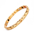 Pulsera magnética de mujer en acero inoxidable dorado con piedras energéticas de colores - Todo Oro