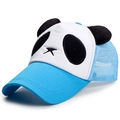 Blue panda trucker hat with white front panel and breathable mesh back for summer sun protection - Kids Adjustable Size 48-54CM / Mesh Style / Sky Blue