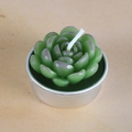 Realistic green and purple succulent shaped candle in a round silver metal tealight cup - Purple-Brown Gradient Succulent (24)