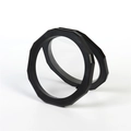 Black decagonal 3D floating frame display case with PE film for jewelry and coins - 128*20 Without Base / Black