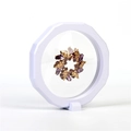 Octagonal 3D floating display frame in white for jewelry with protective PE film - 128*20 Without Base / White