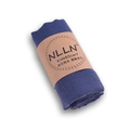 Navy blue linen-cotton scarf for children with NLLN brand paper wrap accessory - Navy Blue