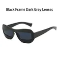Occhiali da sole cat eye con montatura nera spessa e lenti grigio scuro stile hip-hop - Montatura Nera Lenti Grigio Nero