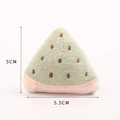 Detailed view of plush watermelon slice charm showing 5cm size and soft green fabric - No.10 Green Watermelon (No Pin)