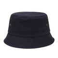 Detailed close-up of stitching on dark blue canvas bucket hat with metal eyelets - M (56-58cm) / Dark Blue