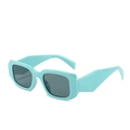Lunettes de soleil rectangulaires géométriques vert menthe tendance pour femmes - C4 Monture Verte Verres Gris