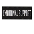 Rectangular Emotional Support patch with high-density white embroidery on black background - EMOTIONAL SUPPORT (Black Border)