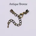 Antique bronze jewelry finding set with lobster clasp and extension chain detail - Antique Bronze