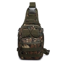 Tactical camouflage chest bag with MOLLE webbing system and multiple zipper compartments - Jungle Digital Camouflage