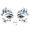 Detailed view of iridescent blue face jewels YT-73 for masquerade eye decoration - YT-73 (AB Deep Green)