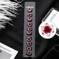 Lot de 10 mini pinces à cheveux roses rouges avec strass, diamètre 1,0 cm pour filles - 1# Style Rose Rouge