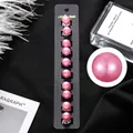 Barrettes à cheveux perles roses lot de 10 sur carte de présentation diamètre 0,9cm - 14# Fausse Perle Rose
