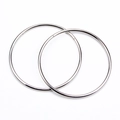 Polished silver metal round circular ring handles for handbags and DIY purses - Round Silver