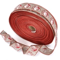 Christmas burlap ribbon with Santa HO HO HO print for DIY holiday gift wrapping decor - 2 Meters / Santa Claus