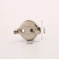 Detailed view of 1.5cm silver nickel brooch base pin with safety catch for DIY jewelry - Diameter 1.5cm