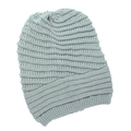 Detailed close-up showing light gray knit texture and horizontal ribbed pattern of the beanie - One Size / Light Gray