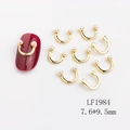 Goldener U-förmiger Hufeisen Nagelschmuck mit weißen Perlen und rotem Nageldesign - Goldener U-Form Perlen Stil (1984)