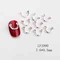 Silberner U-förmiger Smiley-Nagelanhänger mit klaren Strasssteinen in 7,6x9,5mm - Silberner U-Form Klare Zirkonia Stil (1990)