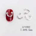 Silberner Hufeisen-Nagelanhänger mit Perle und Zirkon, Größe 7,6x9,5mm für Nailart - Silberner U-Form Perlen Strass Stil (1992)