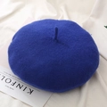 Classic Klein blue wool beret for women with a vintage French painter style finish - One Size / Sapphire Blue