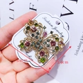 Golden butterfly brooch with colorful crystals and 5.4cm by 3.9cm size dimensions - G14 Butterfly 01