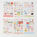 Set van 6 vellen decoratieve stickers in Japanse stijl met dieren en Koreaanse tekst - 2 Letters en Symbolen