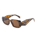 Retro geometric tortoiseshell sunglasses with brown lenses and wide acetate frames - C5 Tortoise Frame Brown Lens